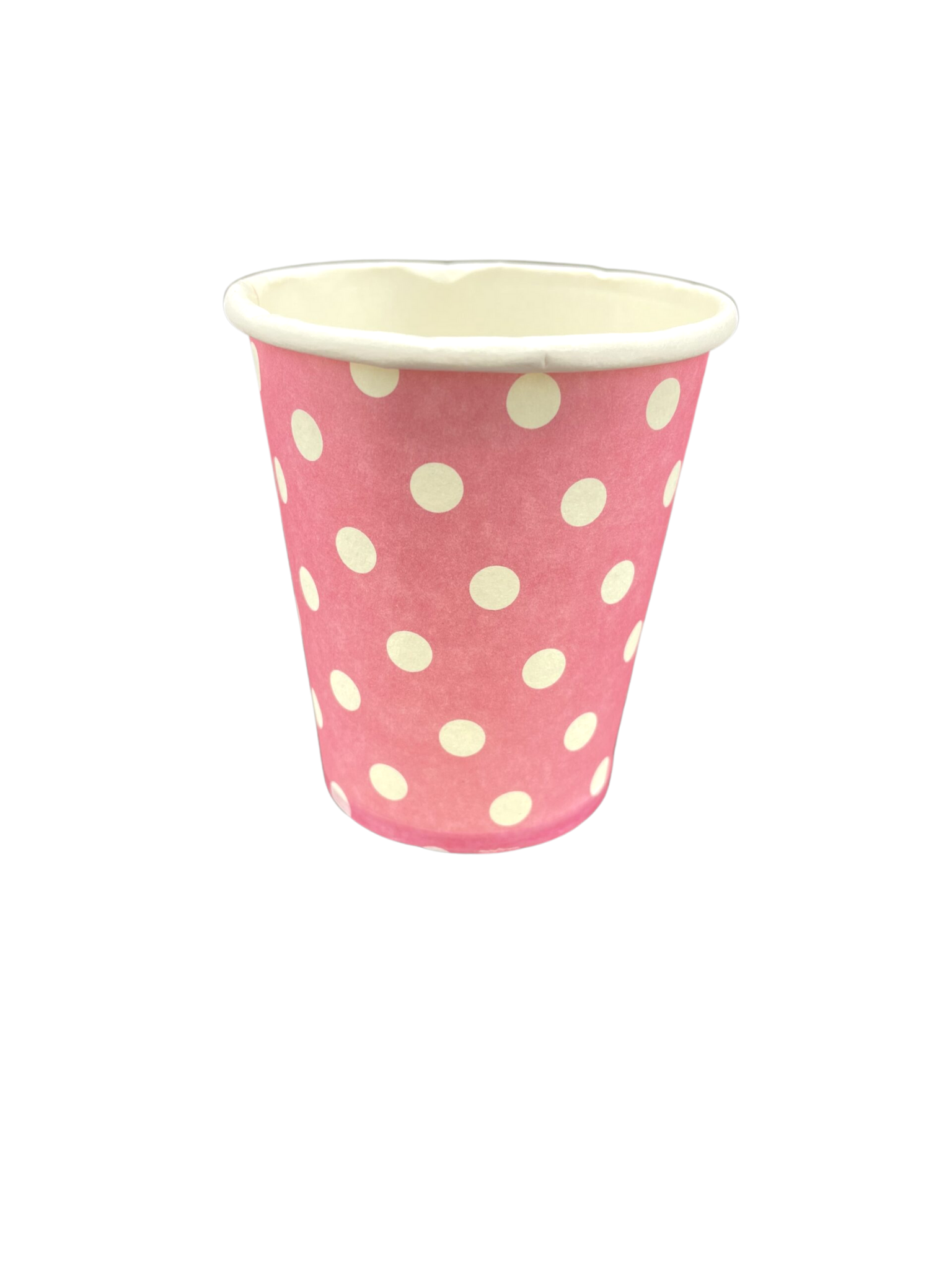 8 bicchieri in carta rosa pois