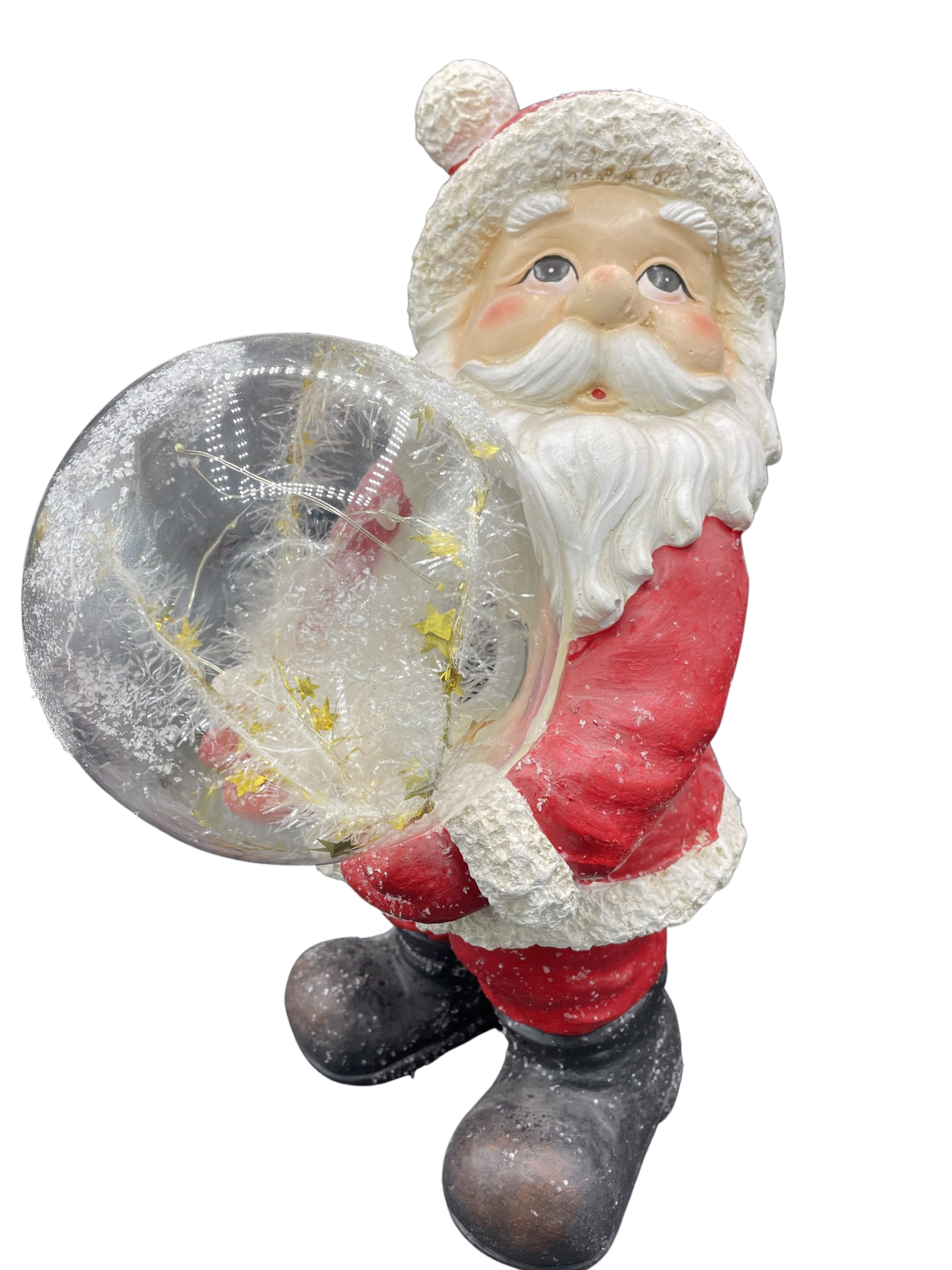 Babbo natale con palla luminosa
