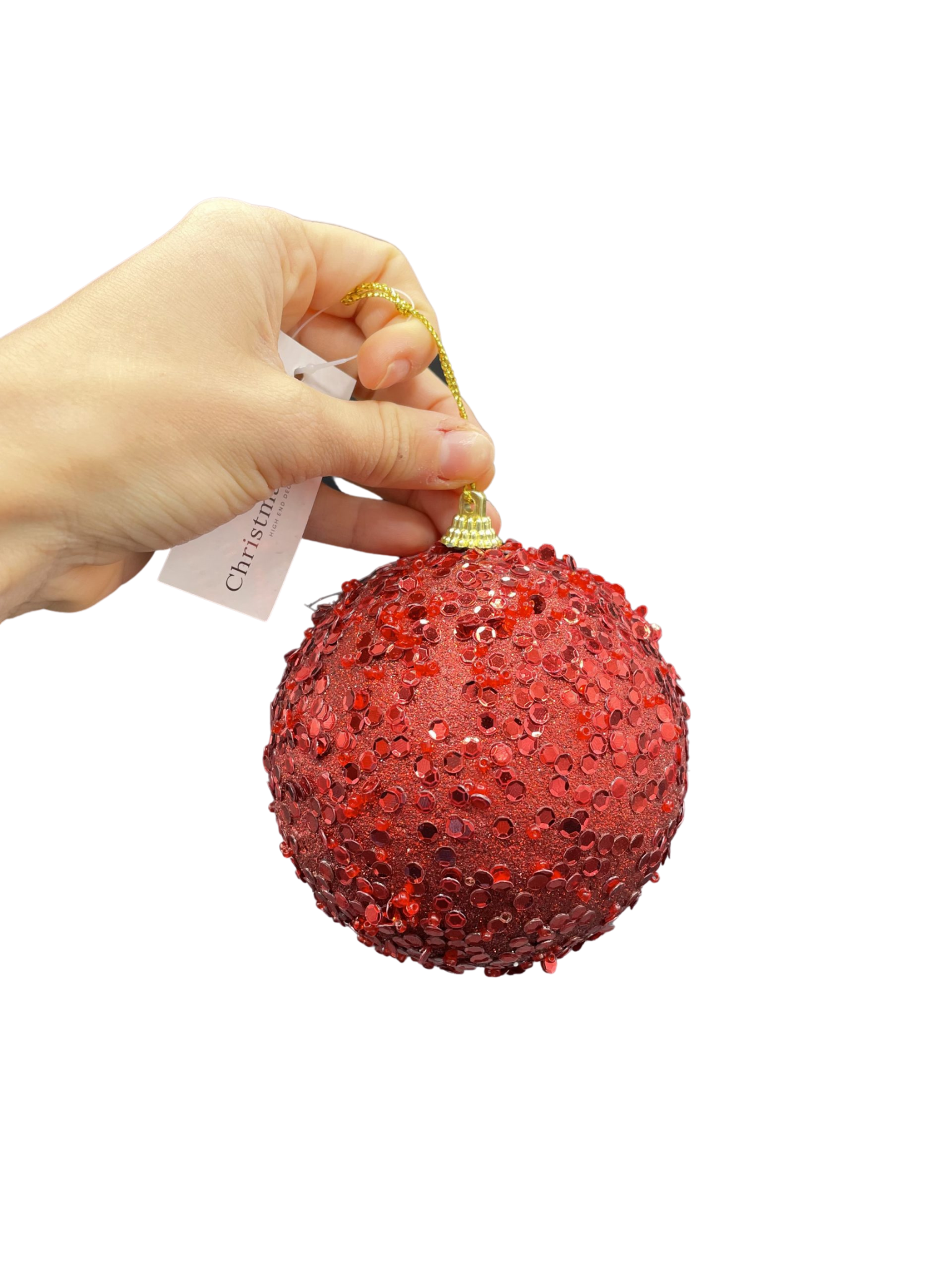 Pallina glitterata rossa