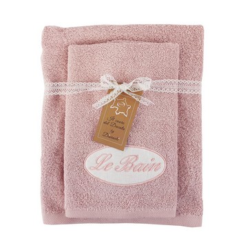 Coppia asciugamani le bain rosa