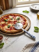 Rotella pizza vintage floreal blu