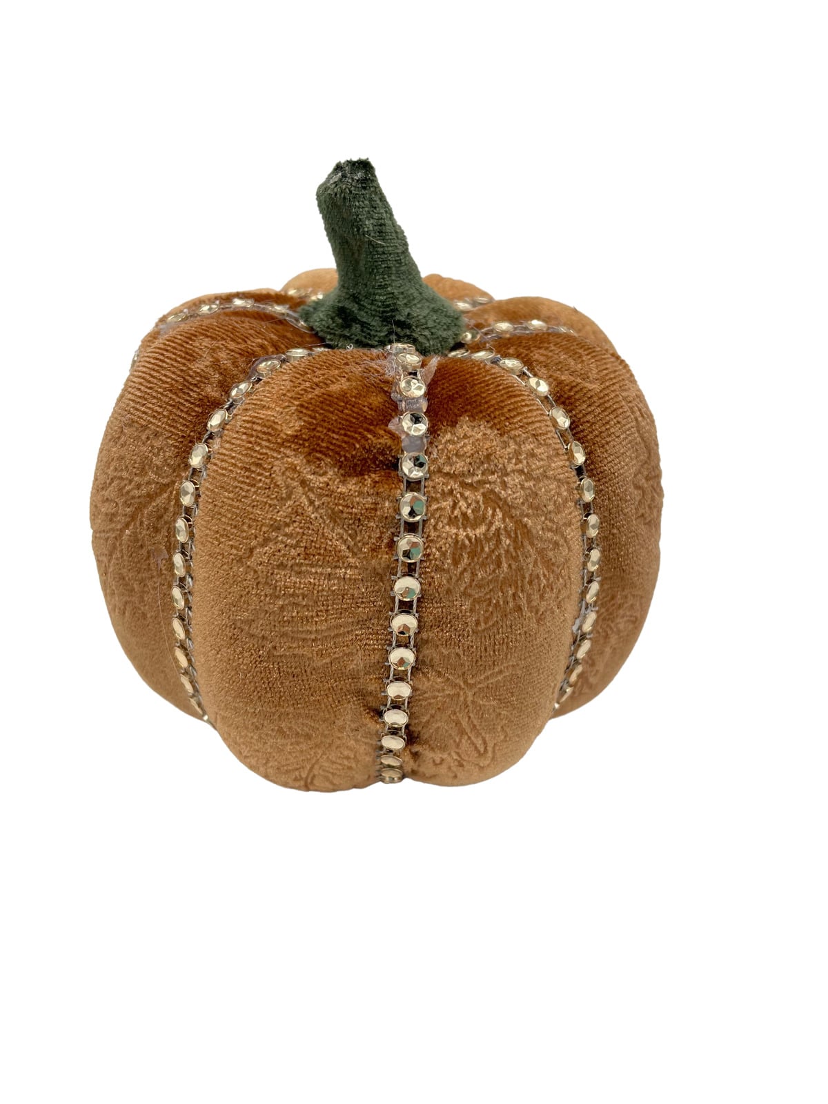 Zucca in velluto con brillantini 9,5x9,5xH8 cm