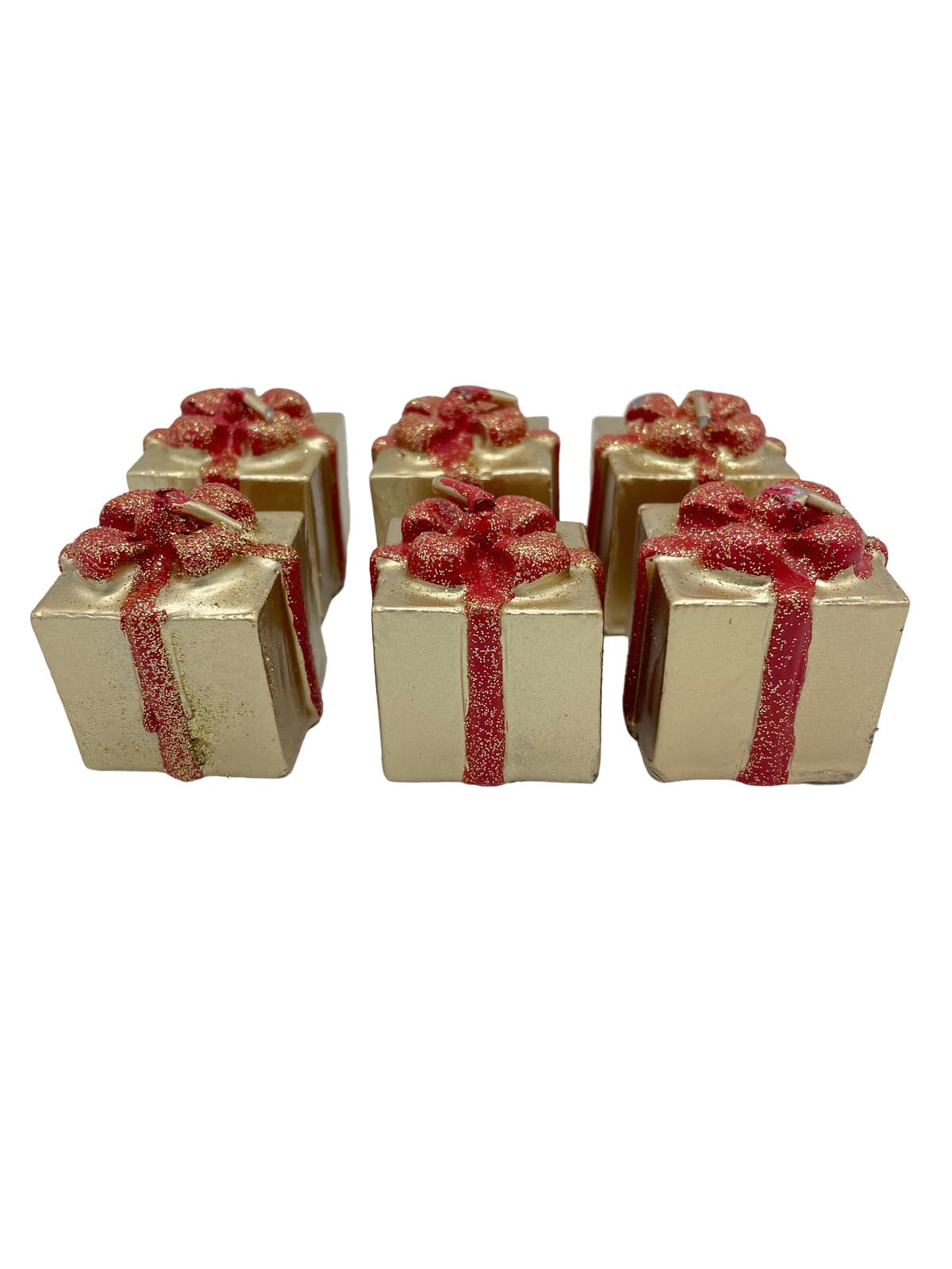 Set 6 mini candele segnaposto pacco regalo