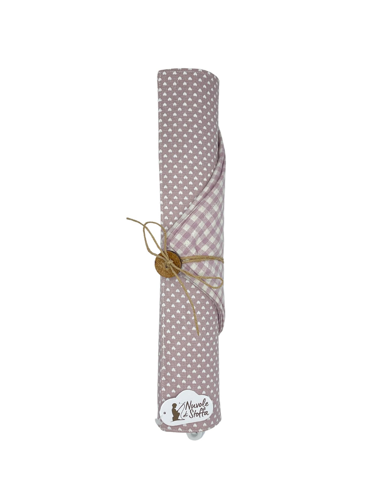Set tovaglietta con tovagliolo lilla quadrettini nuvole di stoffa