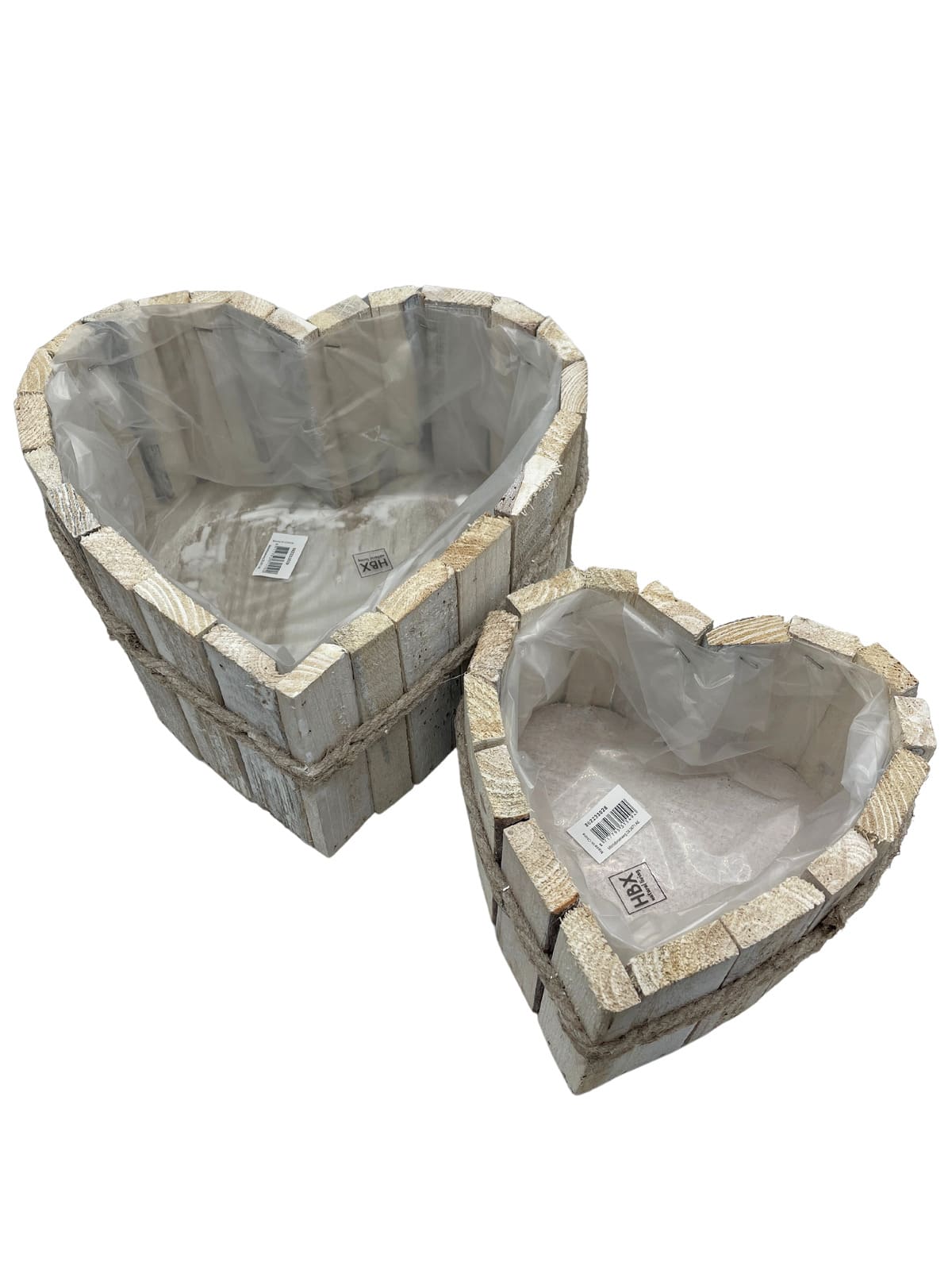Cuore in legno portapiante shabby