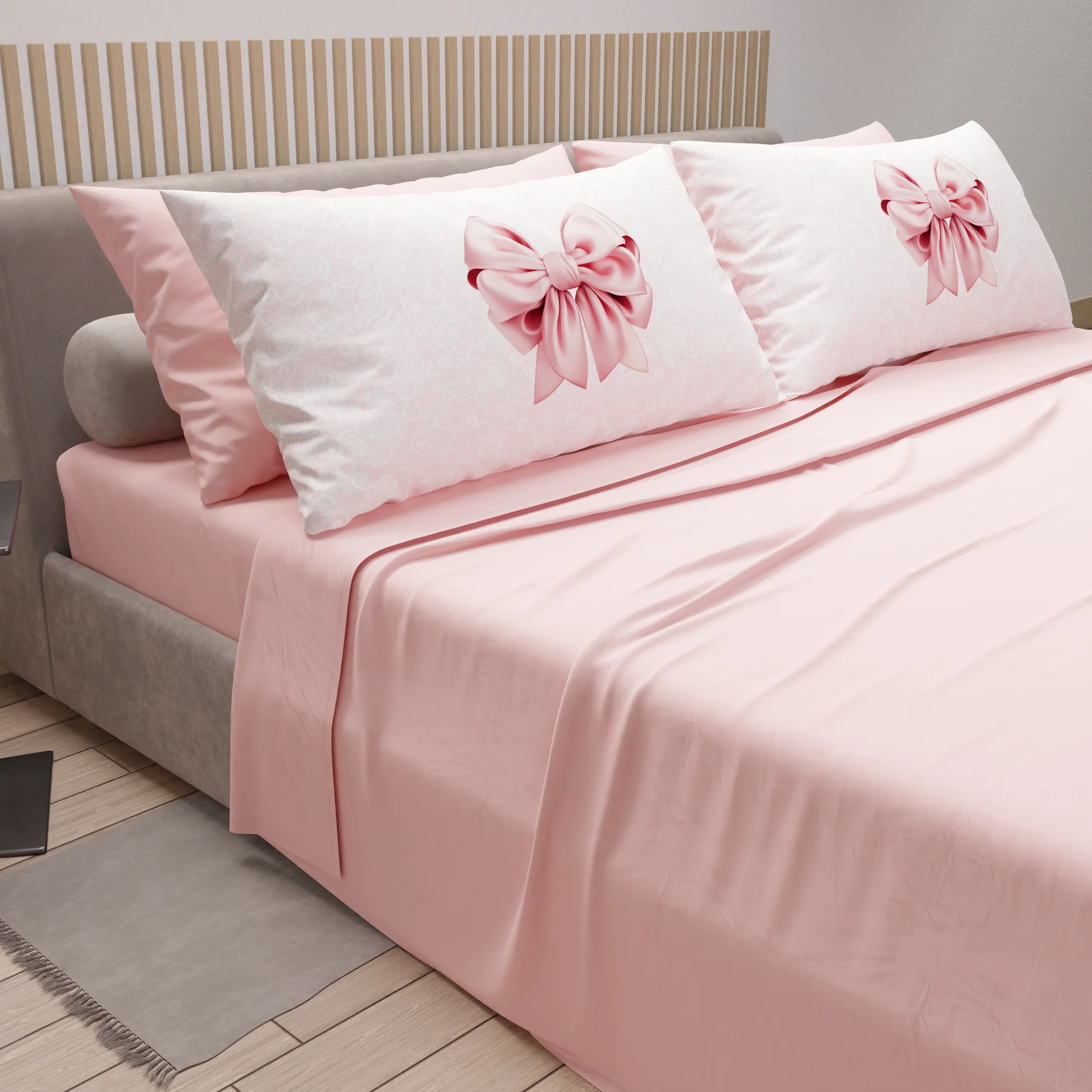 lenzuola fiocco rosa