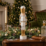 Schiaccianoci bianco/oro 29 cm