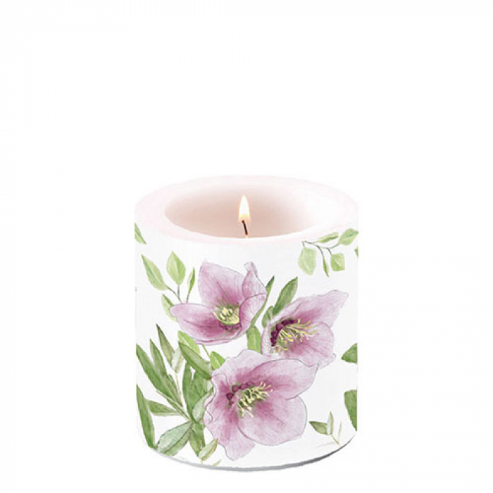 candela fiori rosa 9 cm