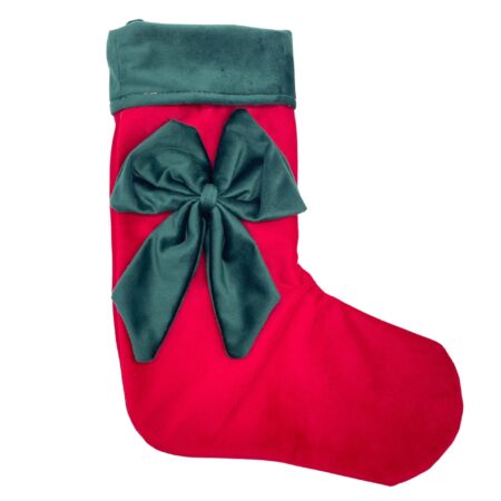 calza rossa con fiocco verde