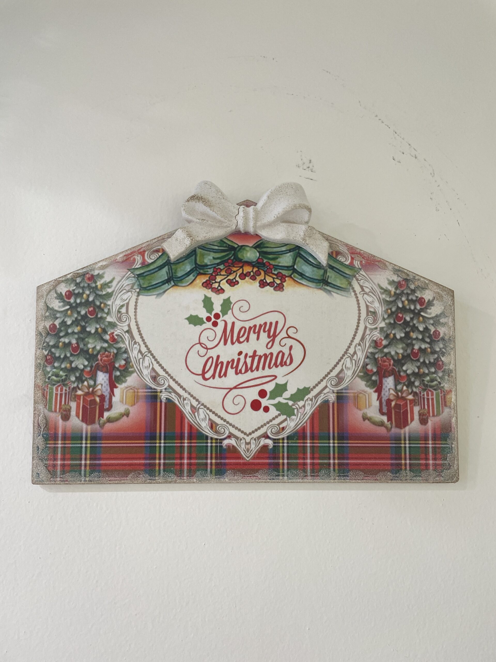 Quadro merry christmas scozzese