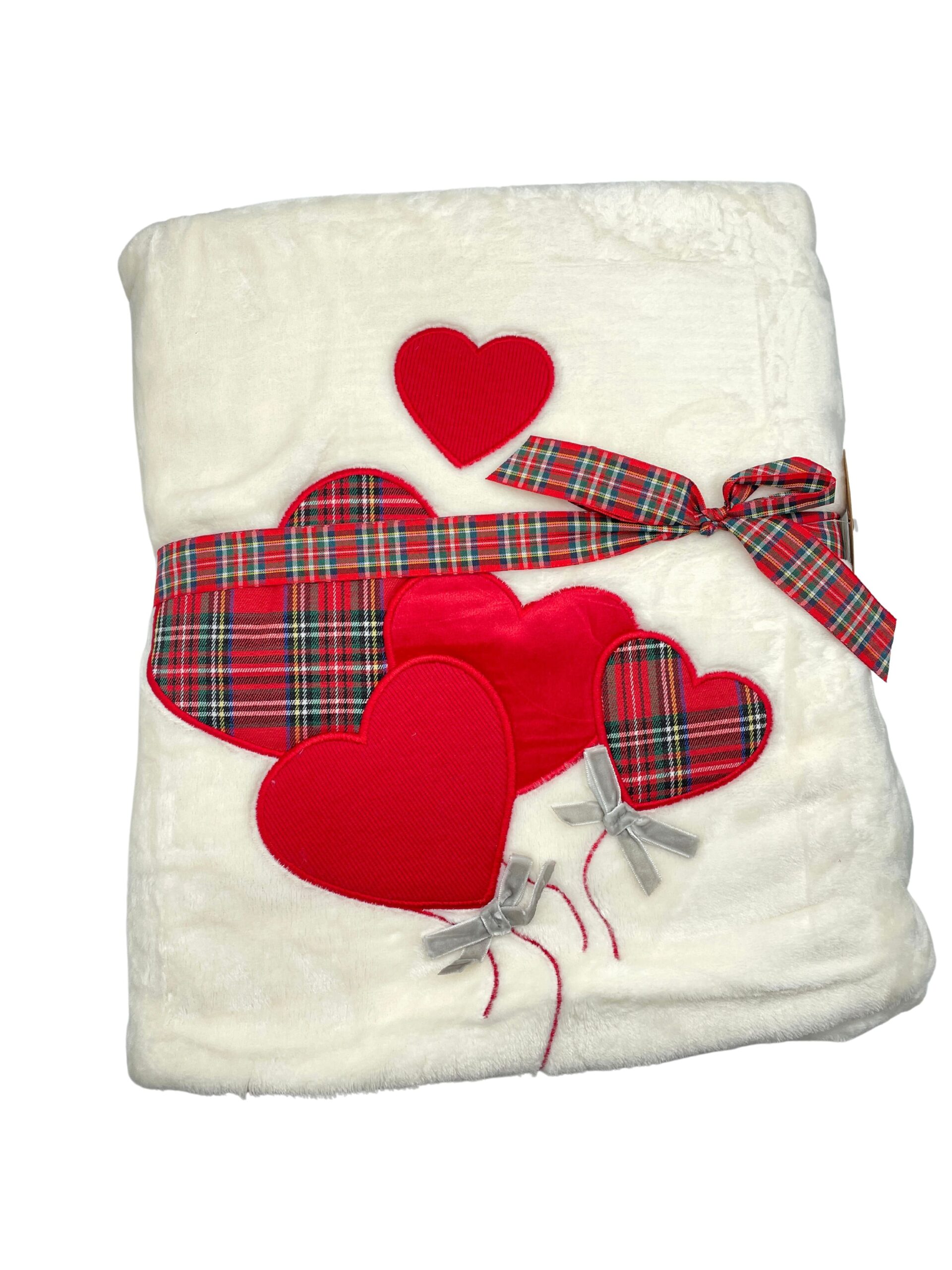 plaid cuori avorio