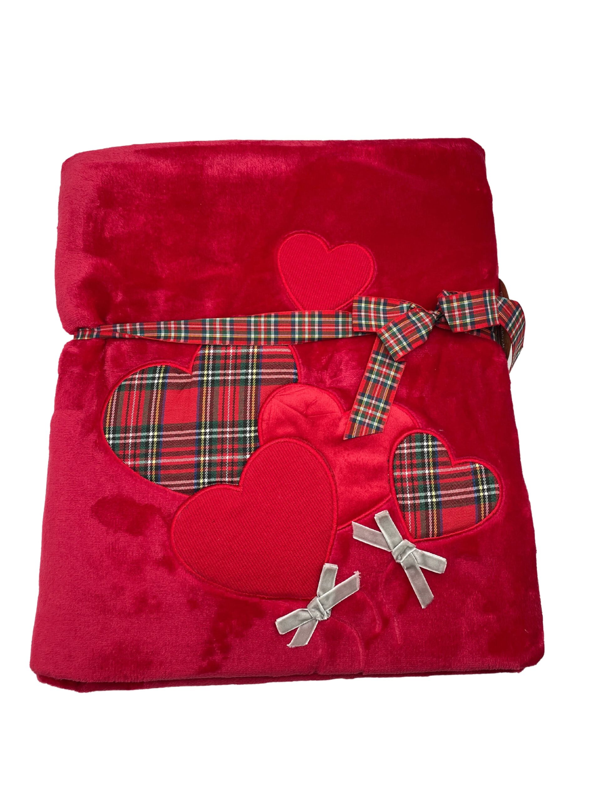 plaid cuori rosso