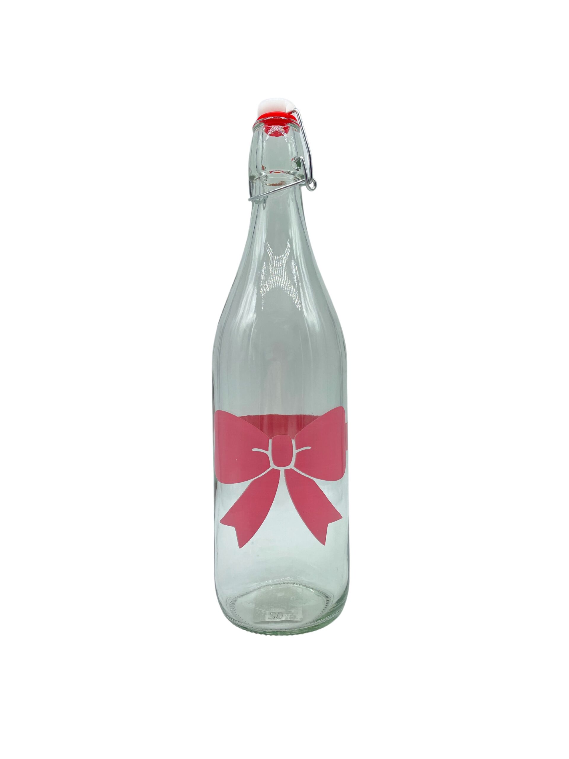 bottiglia fiocco rosa