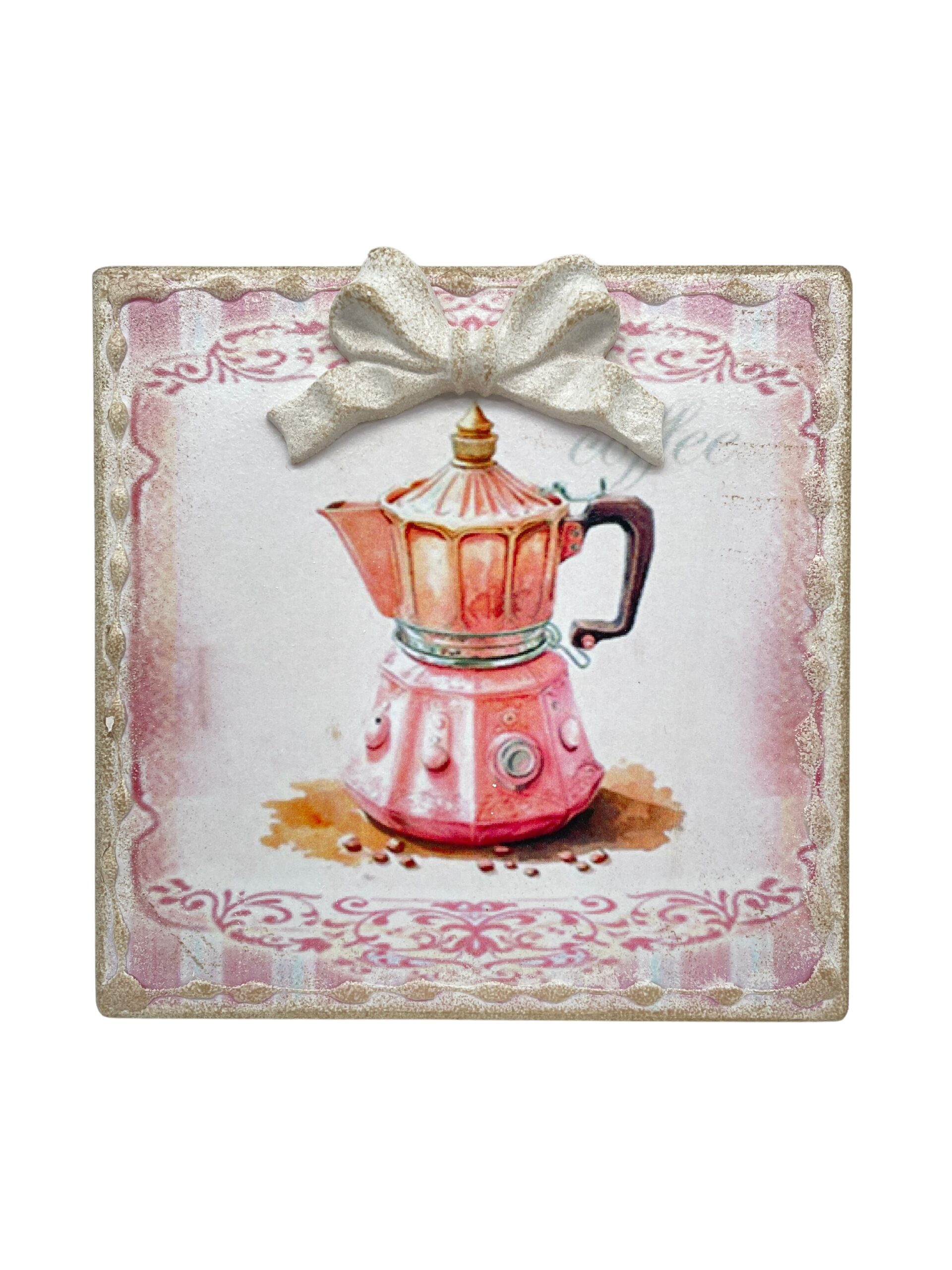quadro caffettiera rosa