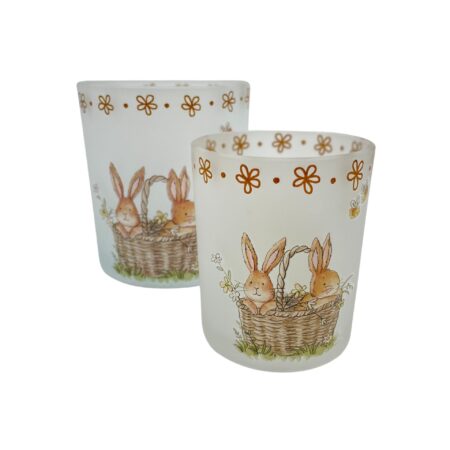 Set 2 tealight charmy 2 coniglietti