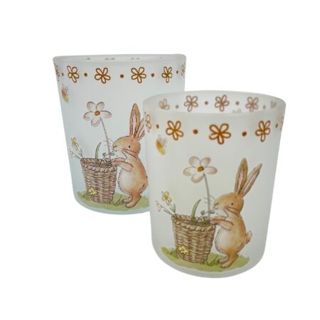 Set 2 tealight charmy 2 coniglietti