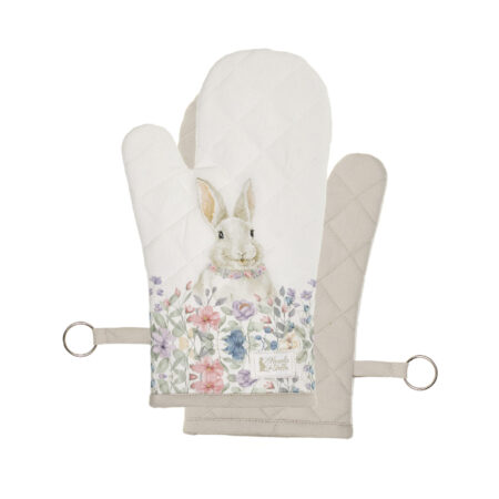 guantone bunny con fiori