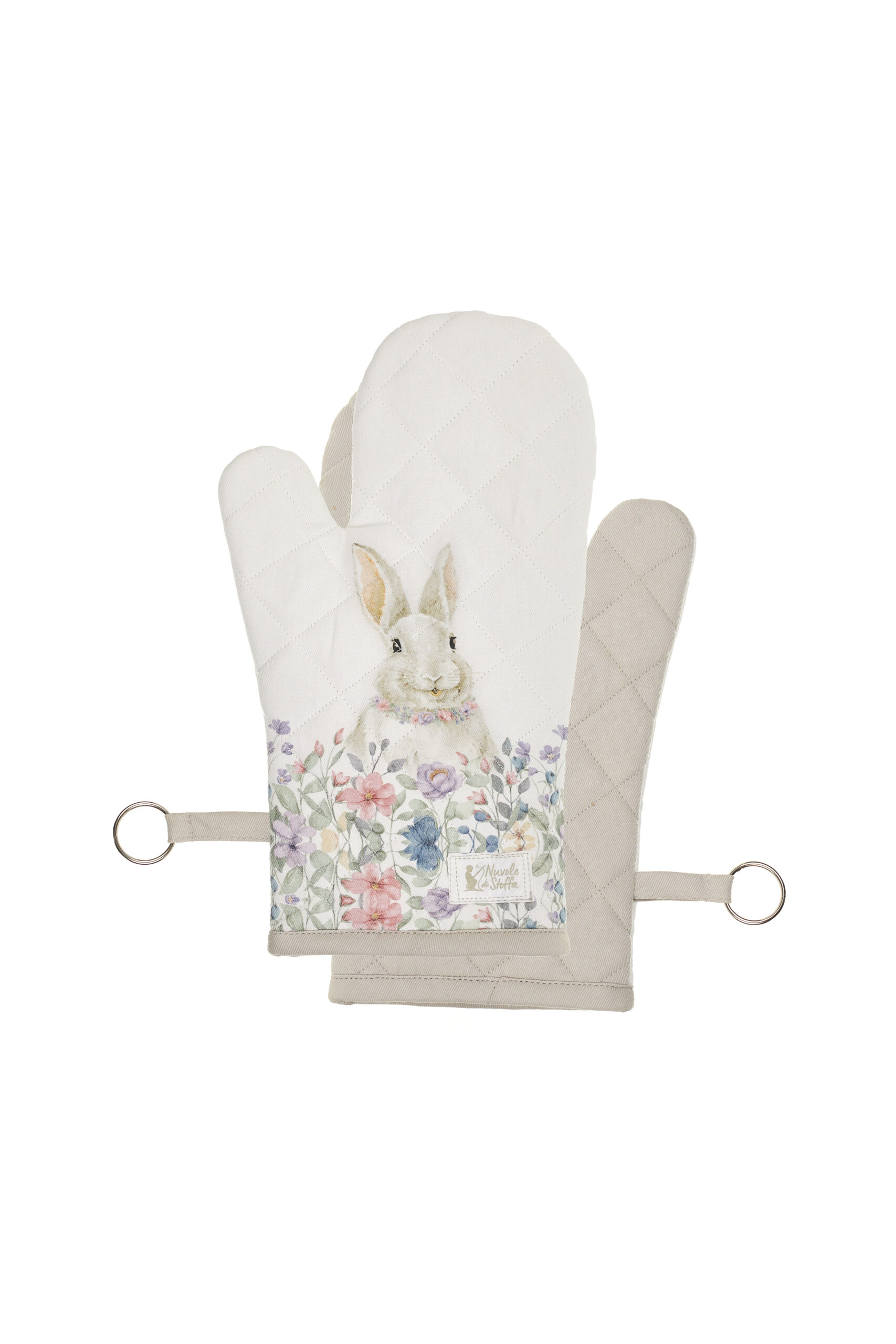 guantone bunny con fiori