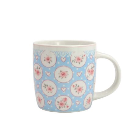 tazza con rose e cuori