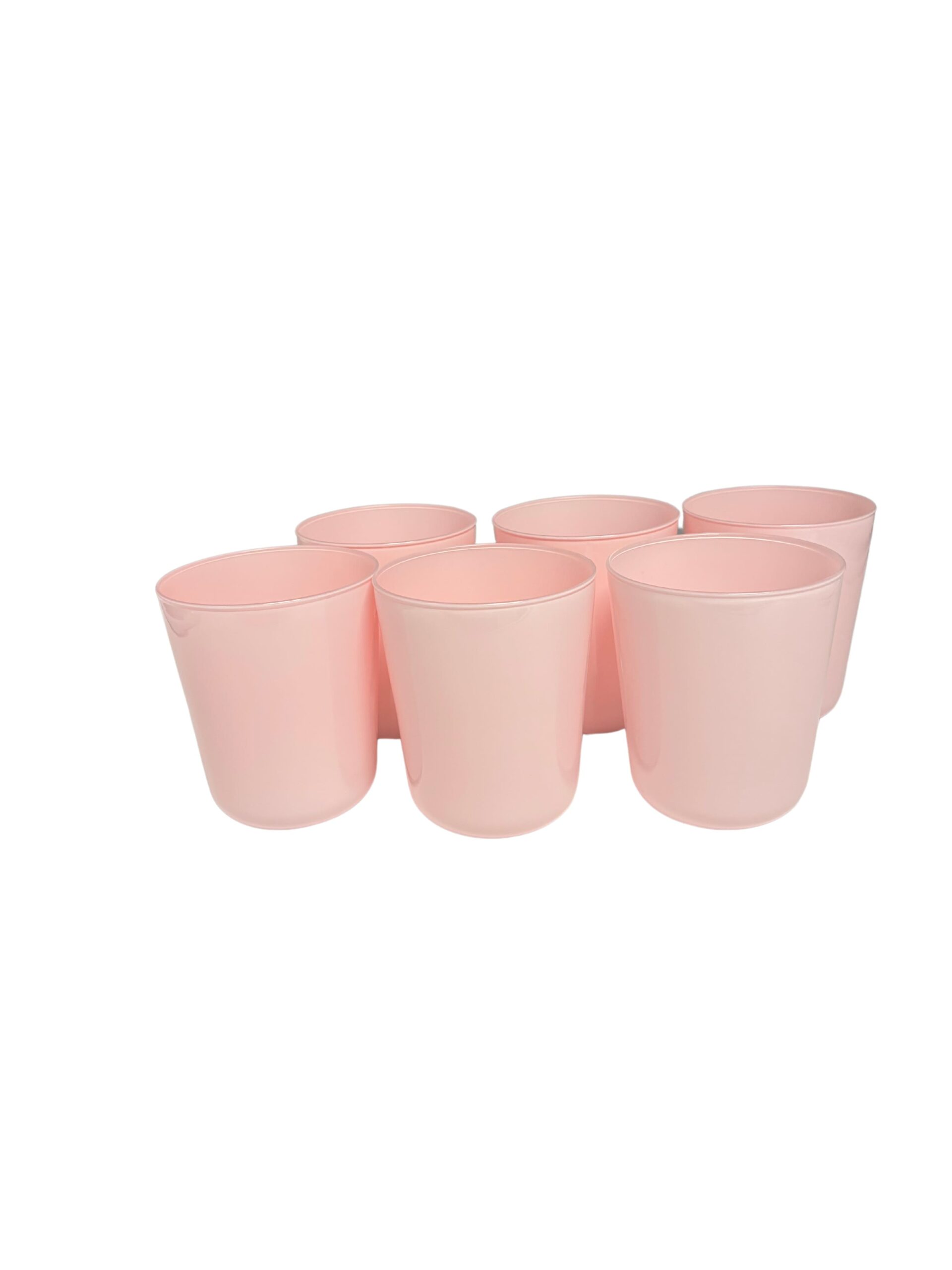 6 bicchieri vetro rosa