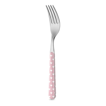 Forchetta dolce cuoricini rosa