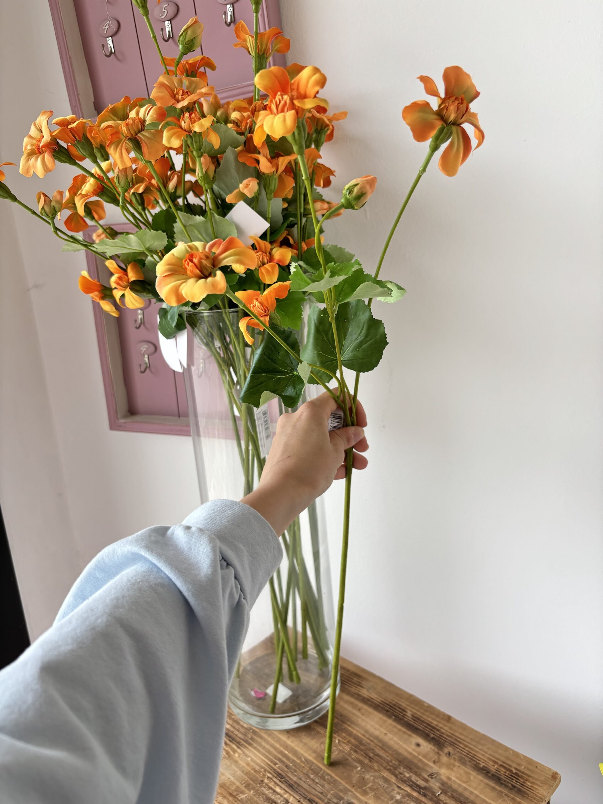 Ramo nasturzio 4 fiori con bocciolo arancione