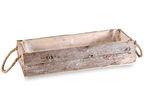 Cestino in legno con manici