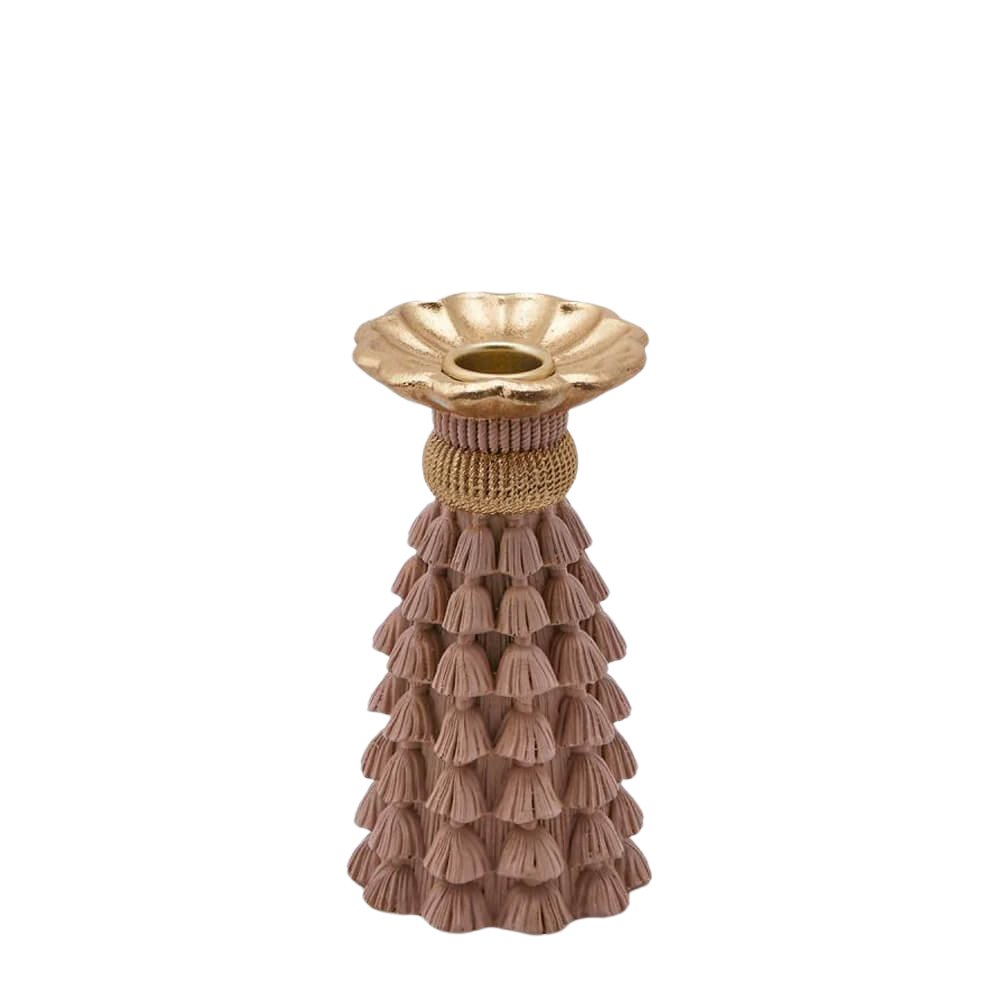 Portacandela Rosa EDG h15 cm