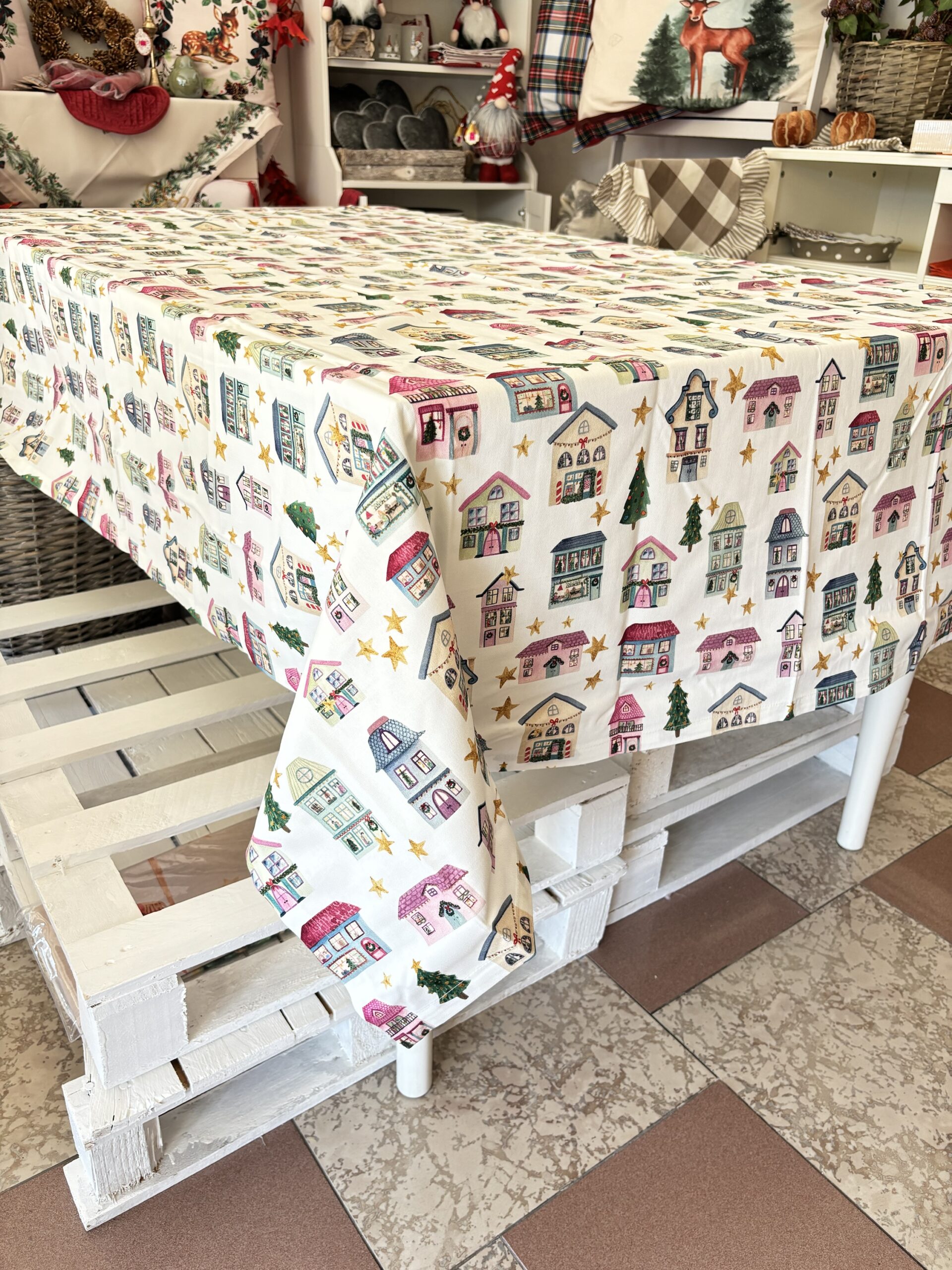 Tovaglia casette 140x240 cm