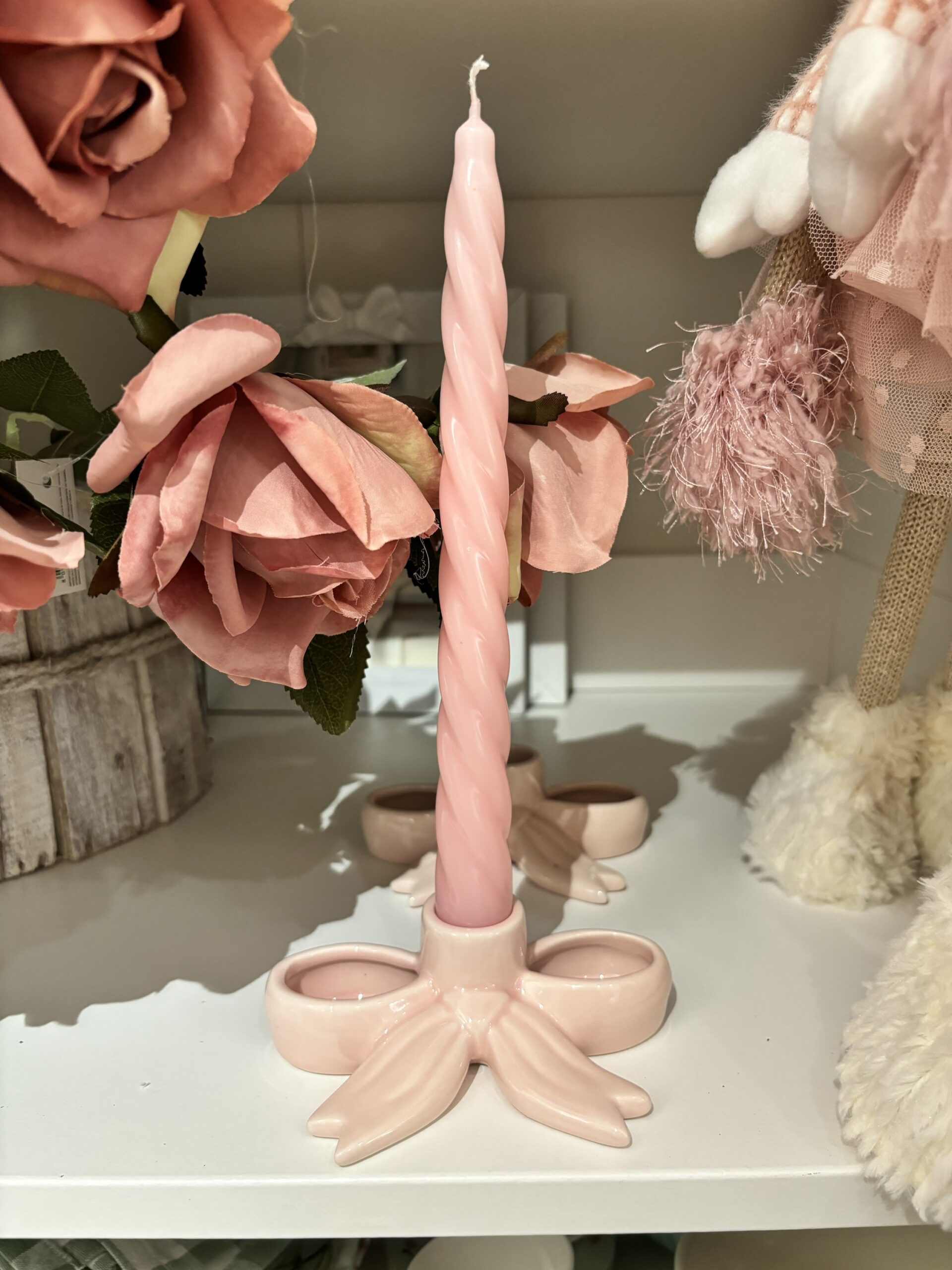 Candela rosa 2x2xH23 cm