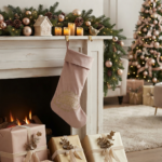 Calza merry christmas rosa
