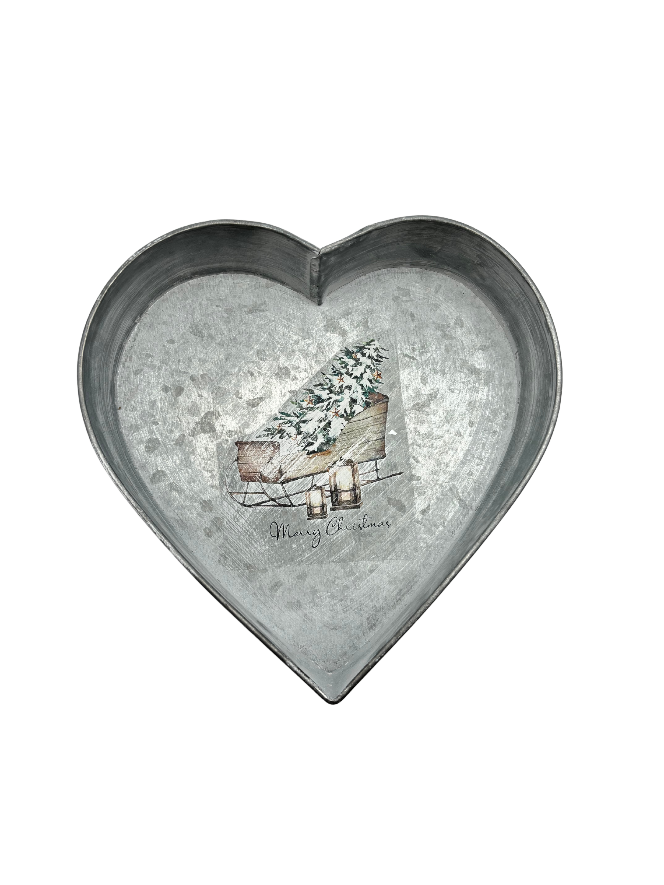 Vassoio cuore in metallo 25 cm