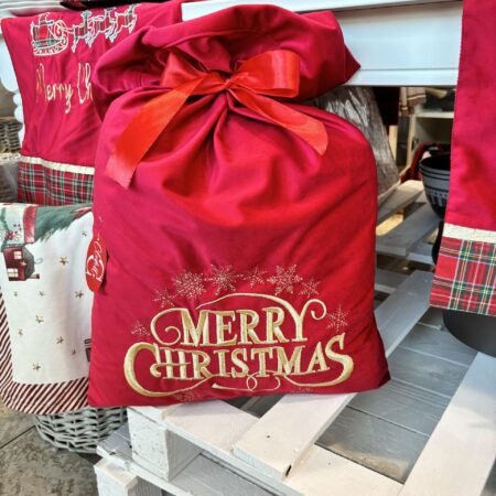 Sacco merry christmas rosso
