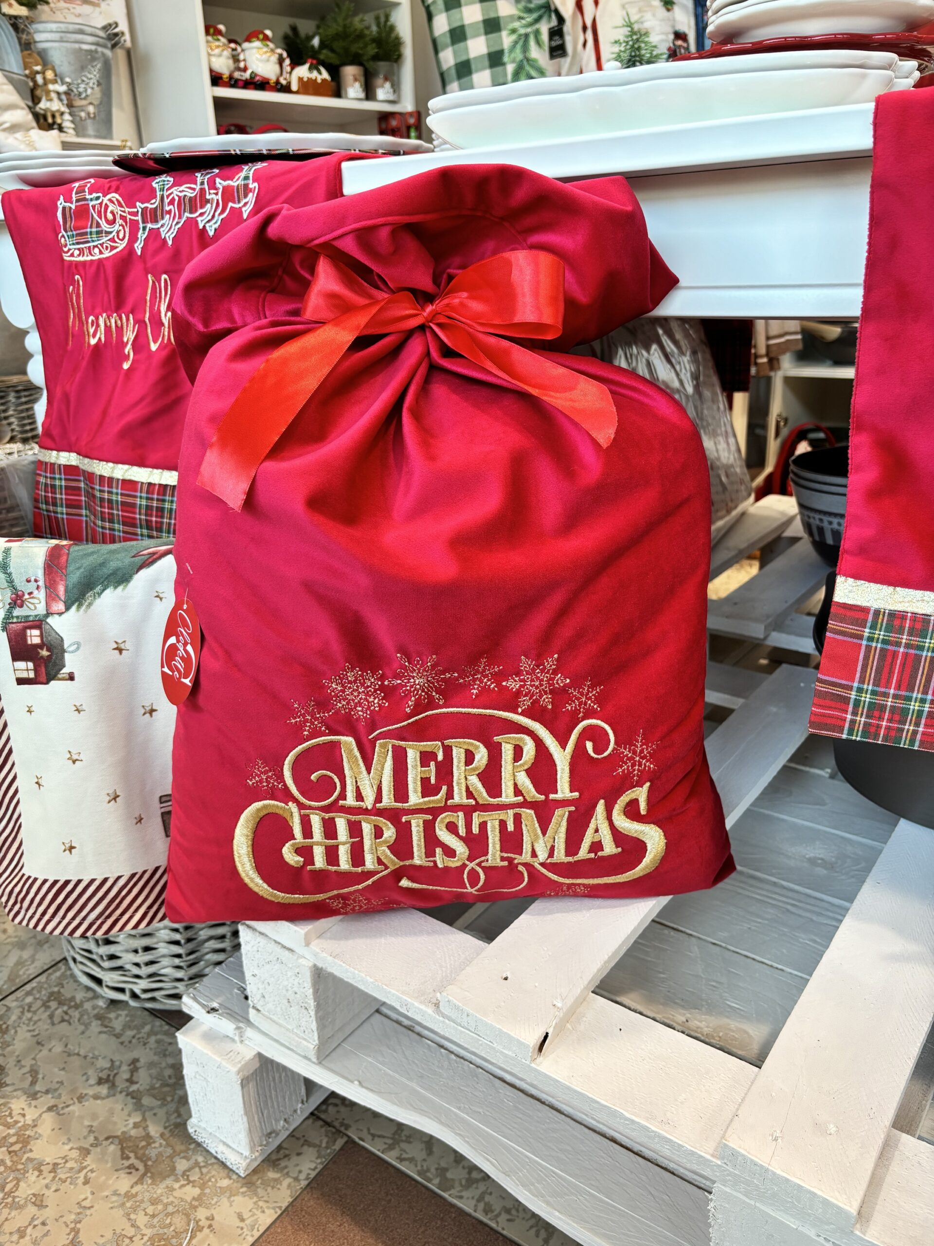 Sacco merry christmas rosso