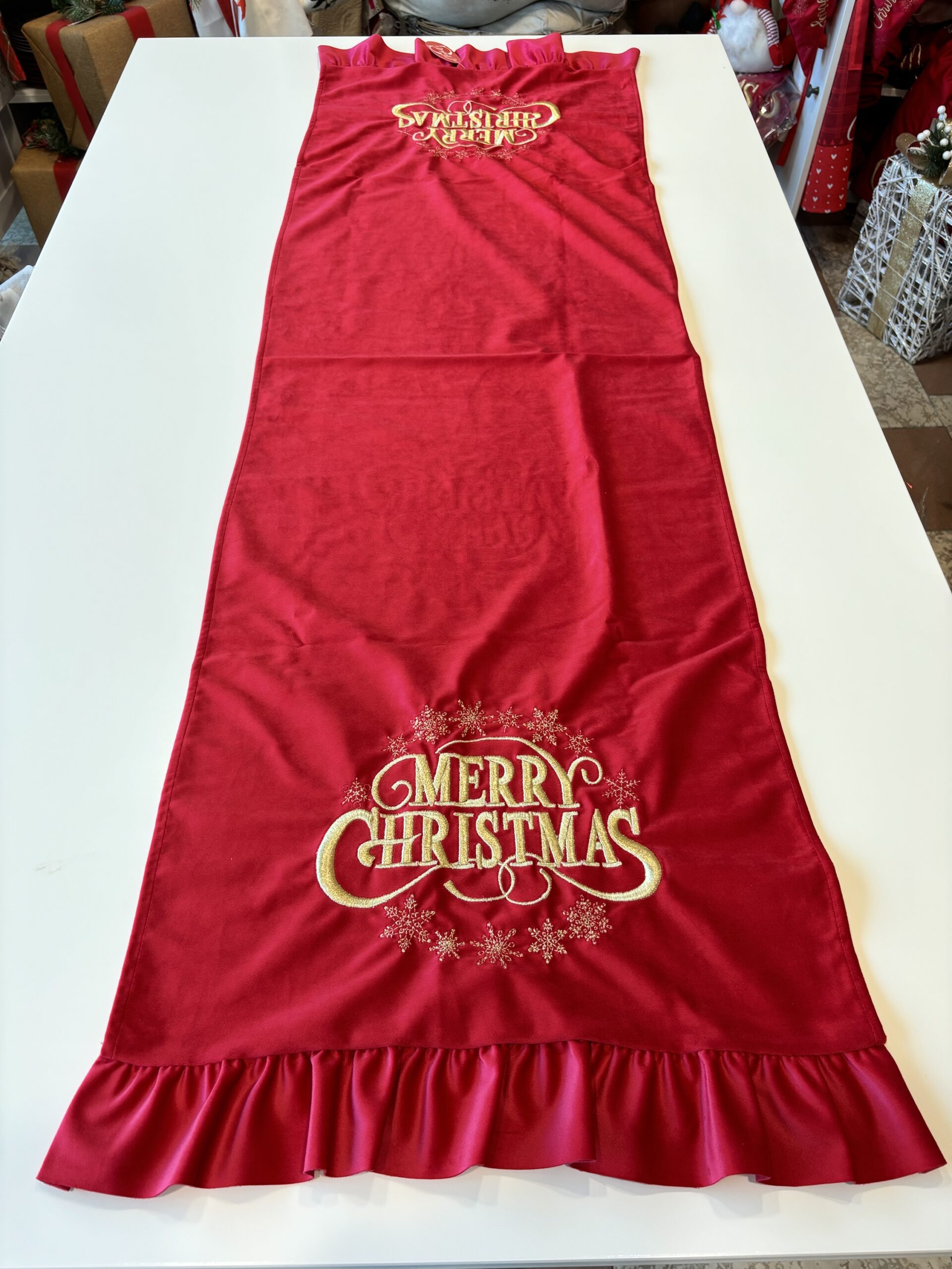 Runner merry christmas rosso