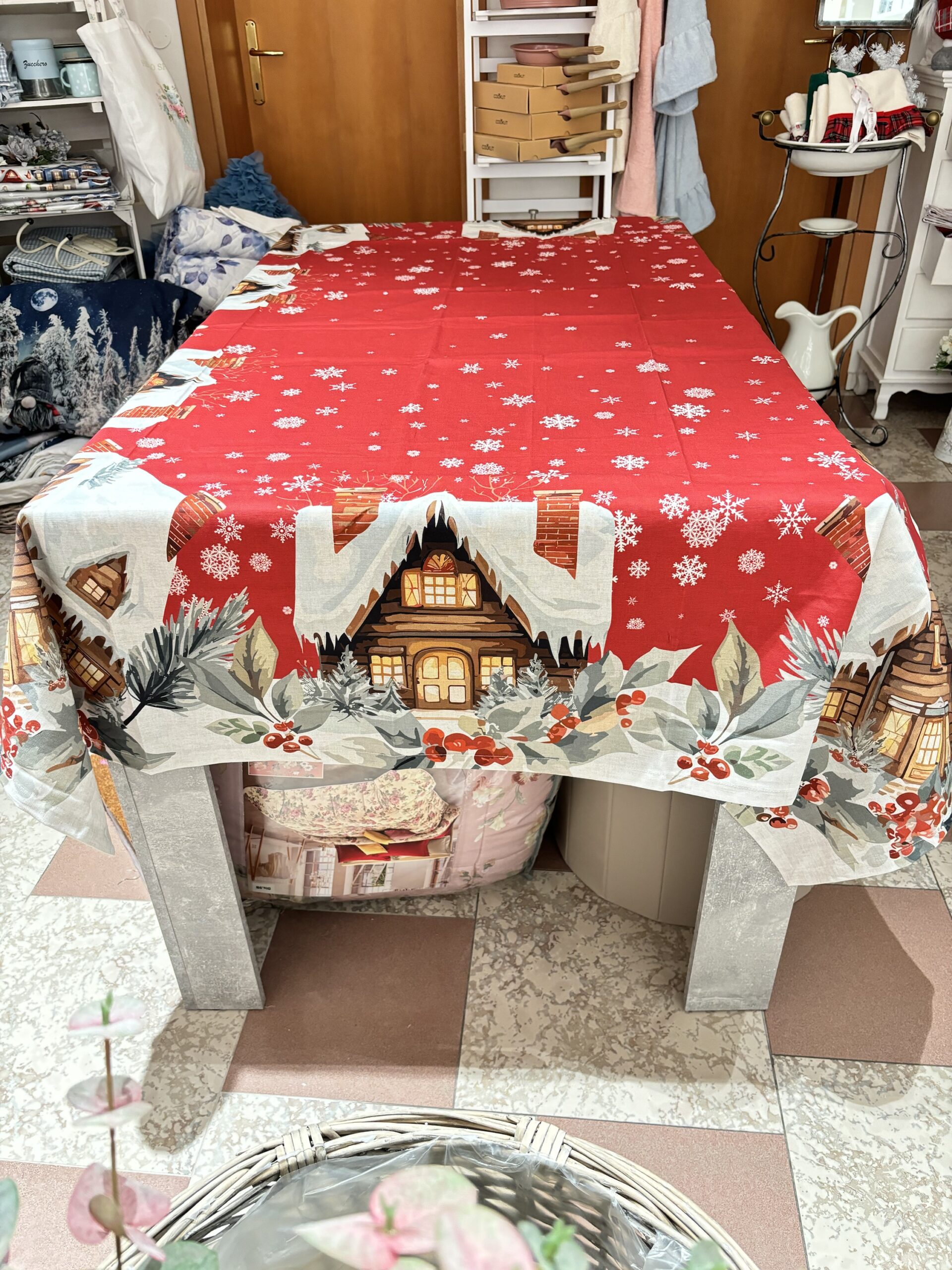 Tovaglia baita rossa 140x180 cm