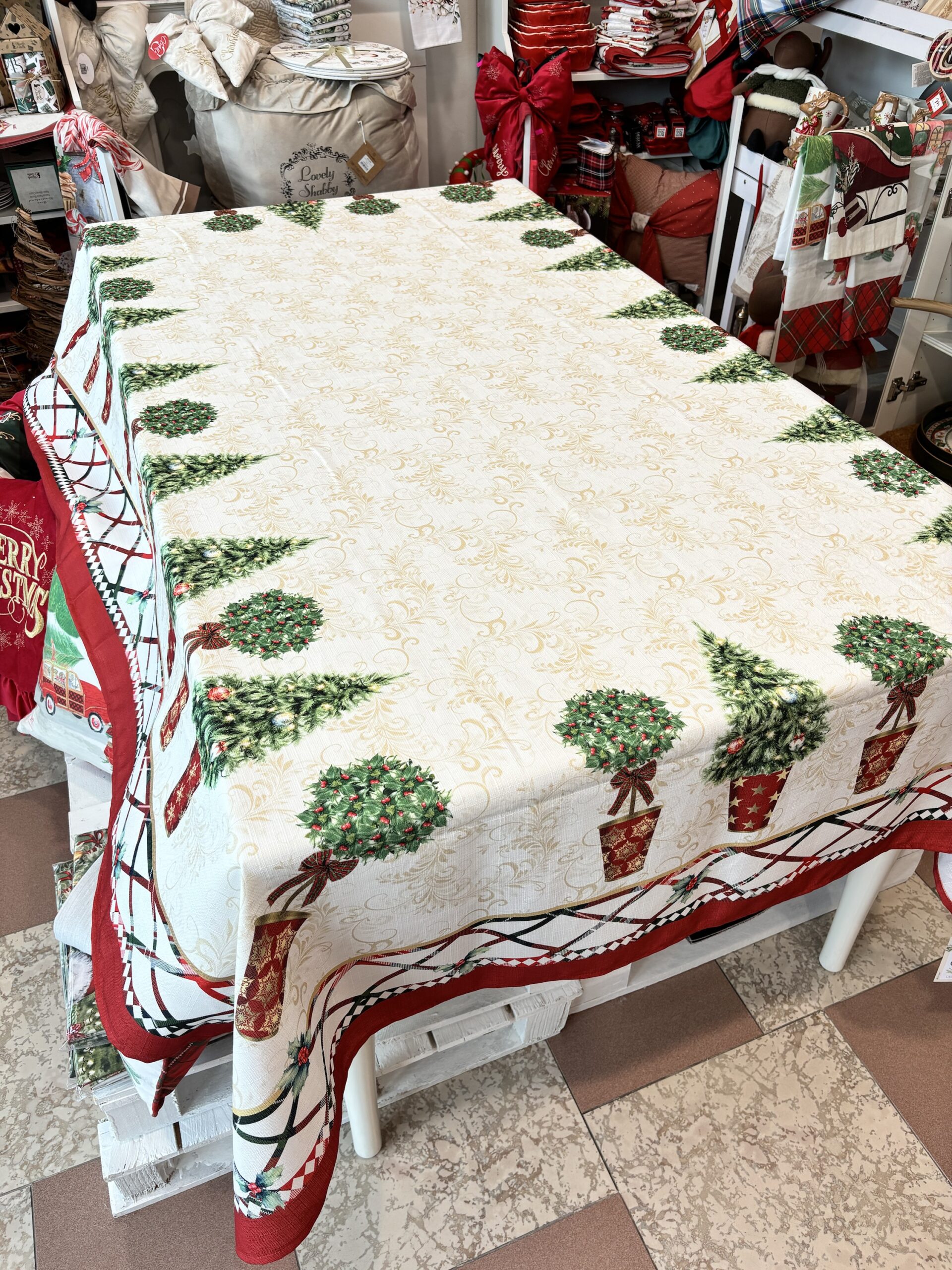 Tovaglia 150x270 cm giardino di Natale