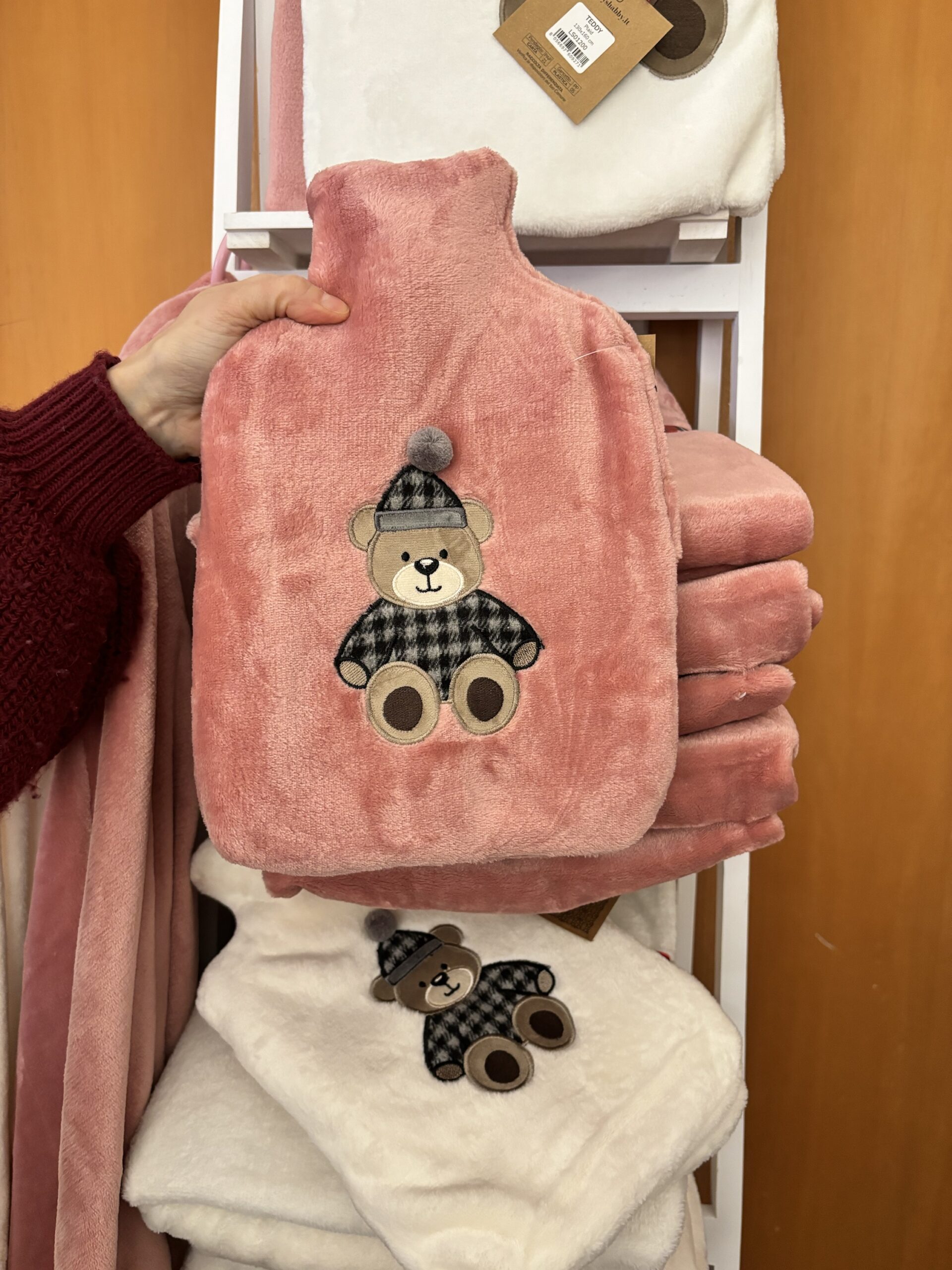 Copri borsa acqua calda teddy rosa