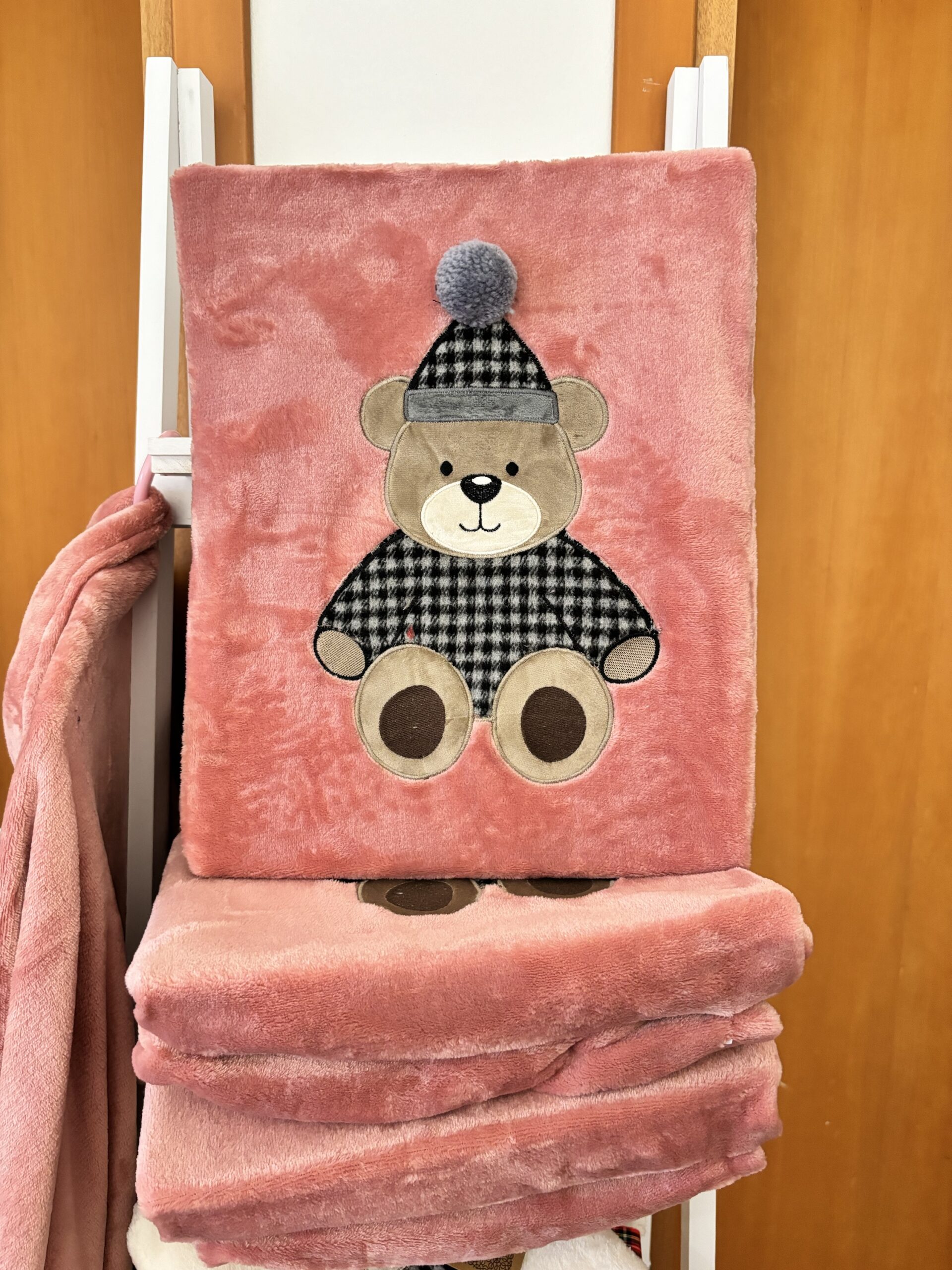 Plaid teddy rosa