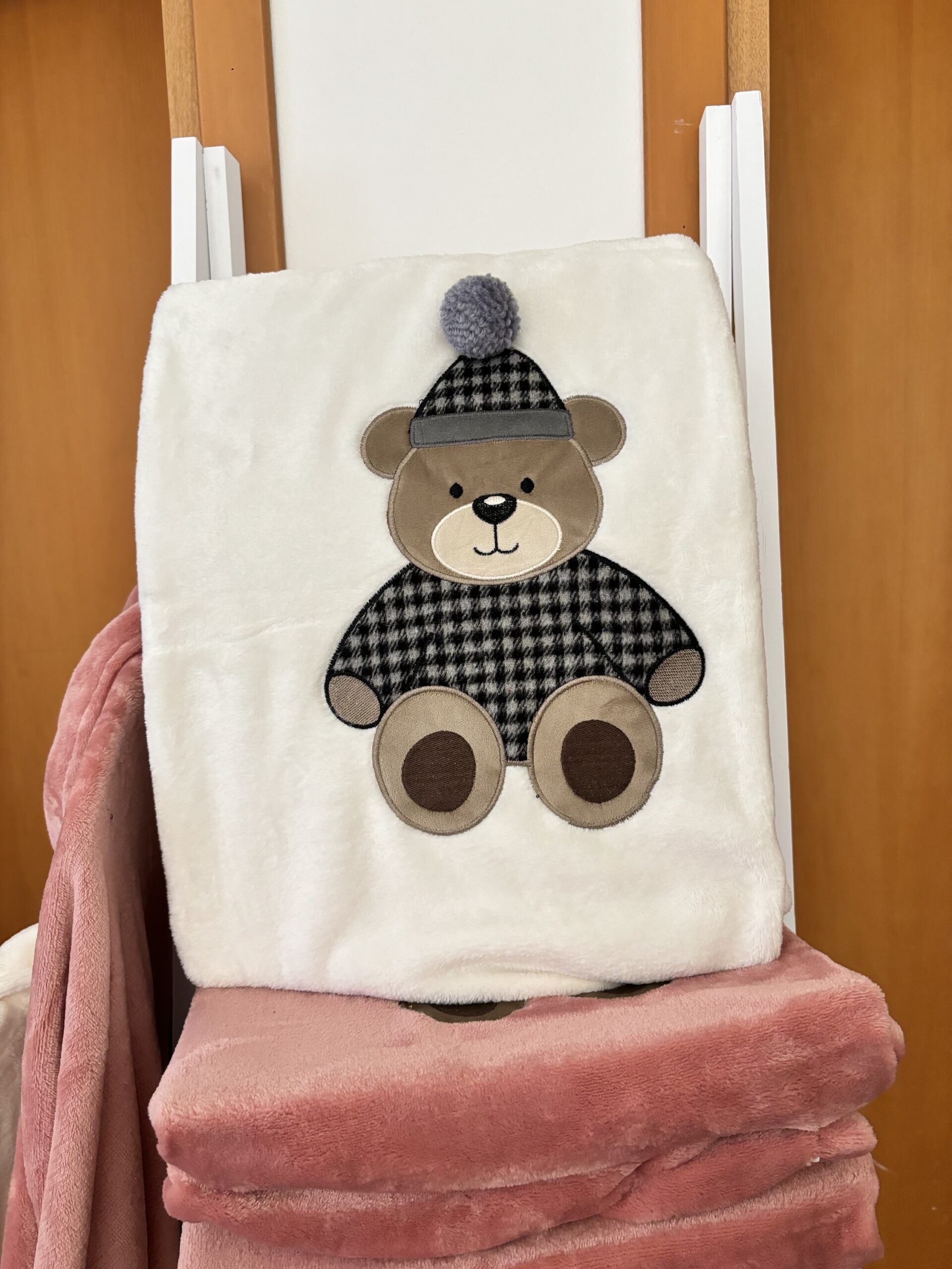 Plaid teddy avorio