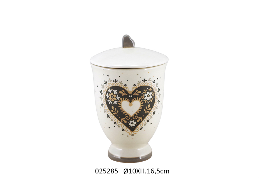 portacotone shabby cuore grigio