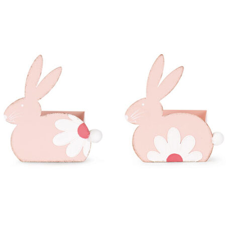 Contenitore coniglietto rosa con fiore