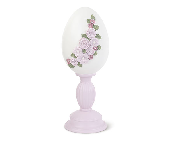 Uovo fiori lilla H 28,5 cm