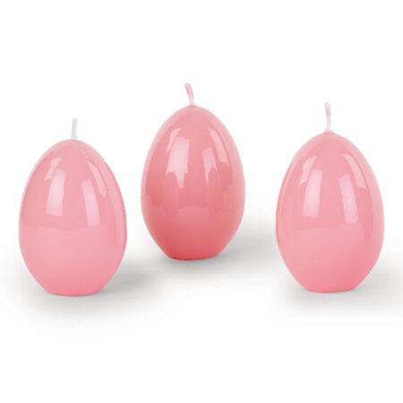 Set 6 candele segnaposto uovo rosa