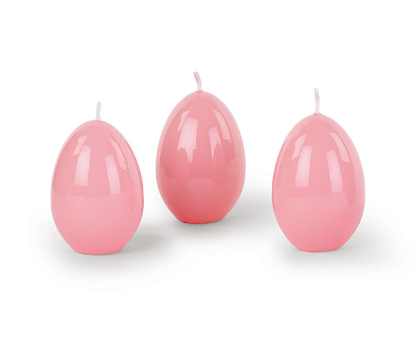 Set 6 candele segnaposto uovo rosa