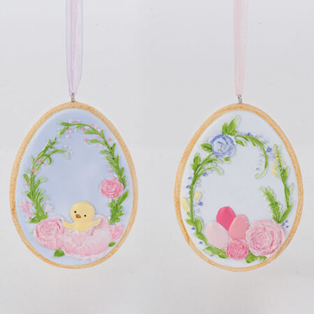 Ovetto da appendere con fiori