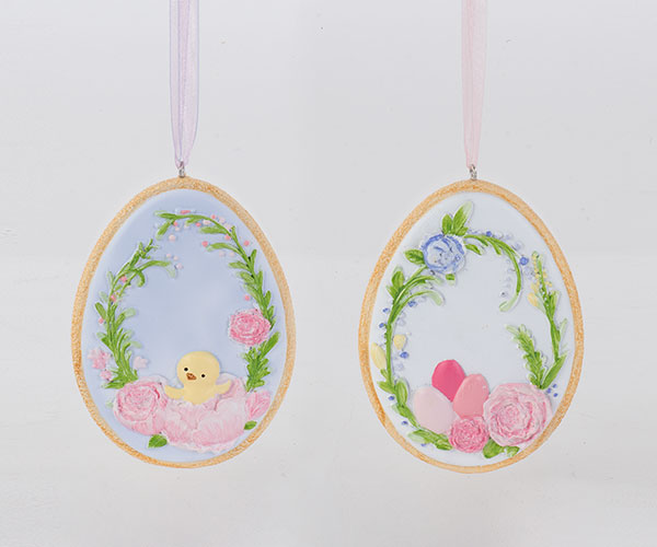 Ovetto da appendere con fiori