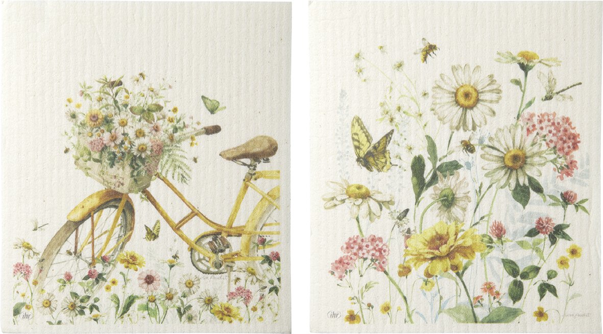 Set 2 spugne fiori di campo