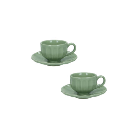 set 2 tazze caffè calipso verde