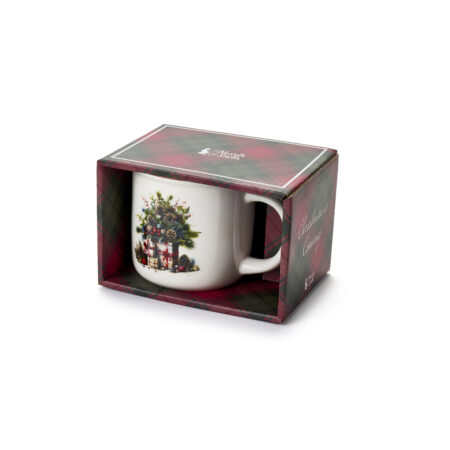 Quadro albero di natale con scatola regalo
